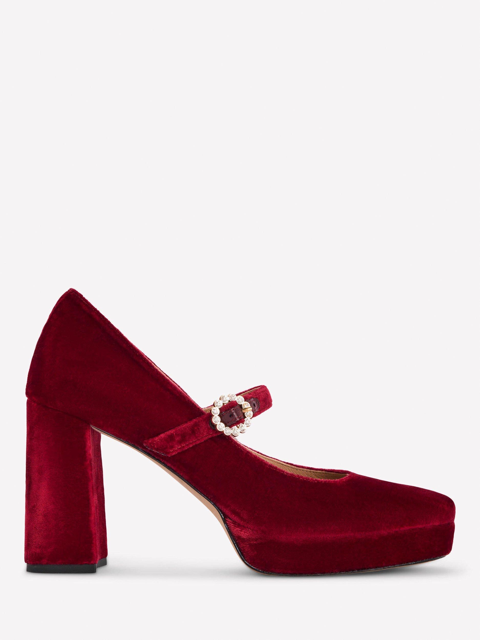 Product image 1 of 5, which shows Boden Platform Mary Jane Shoes, Ruby Red, 7