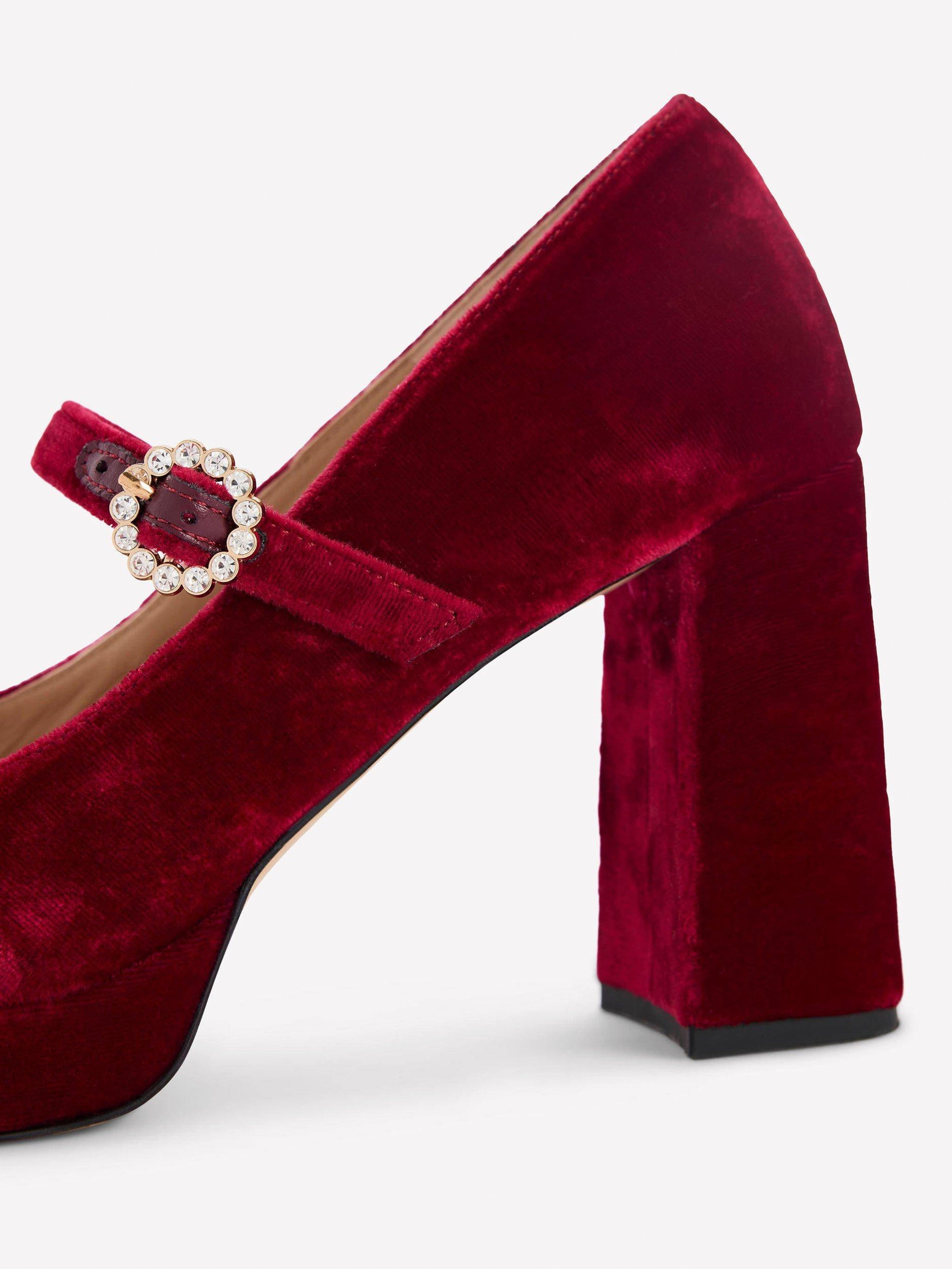 Product image 3 of 5, which shows Boden Platform Mary Jane Shoes, Ruby Red, 7