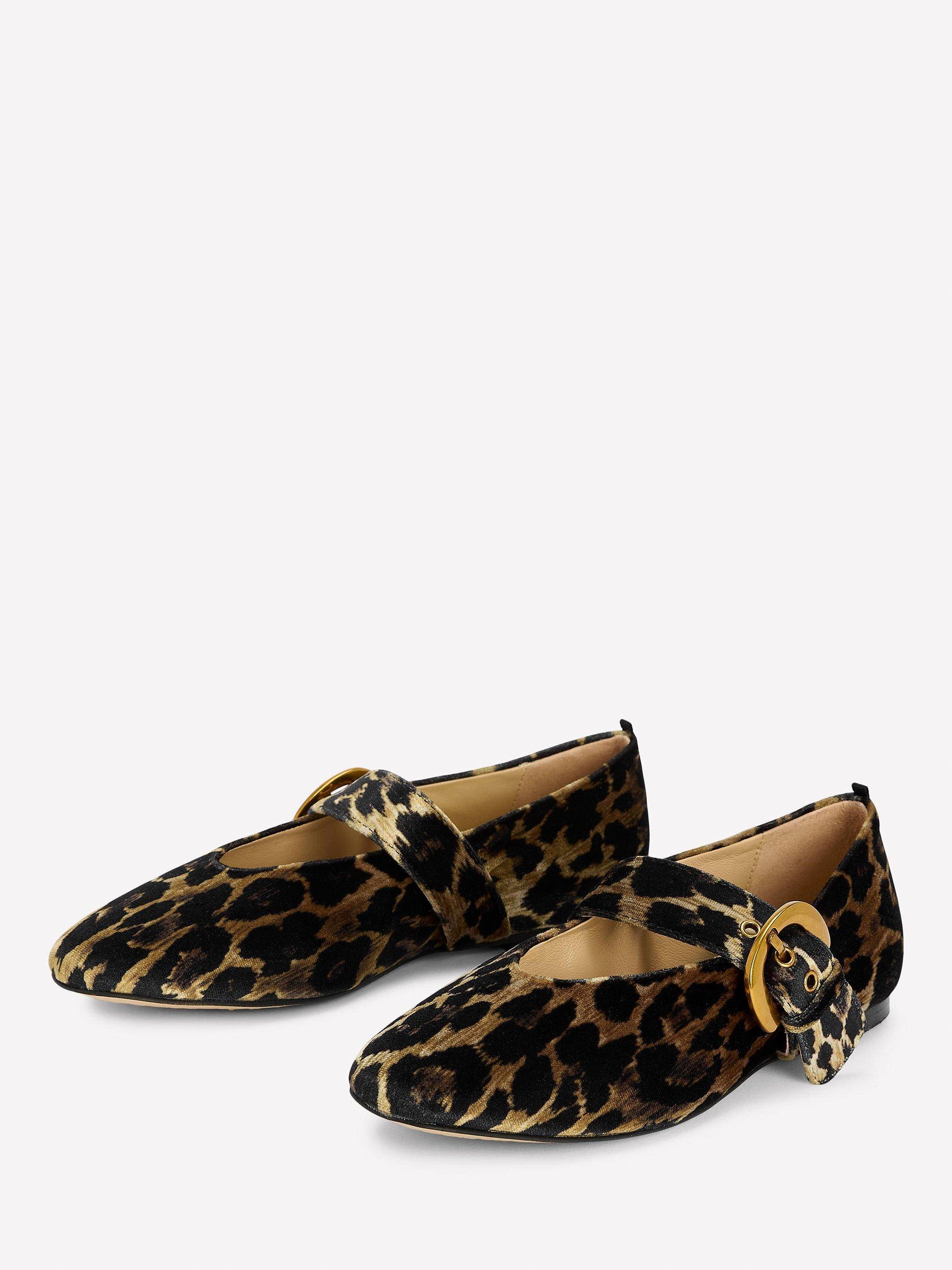 Product image 2 of 5, which shows Boden Kylie Buckle Leopard Print Mary Jane Pumps, Multi, 4