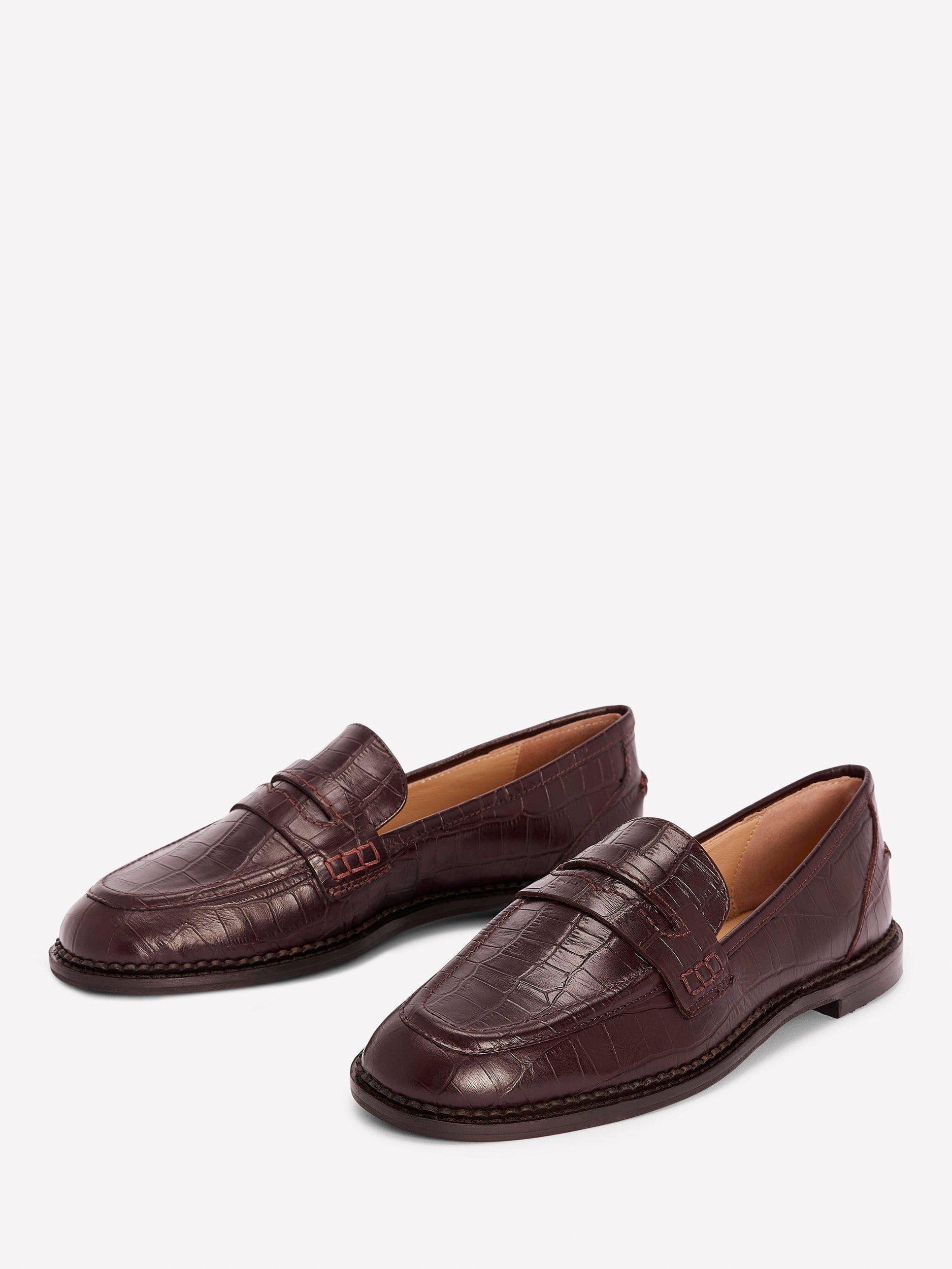 Product image 2 of 5, which shows Boden Nya Leather Loafers, Oxblood, 4