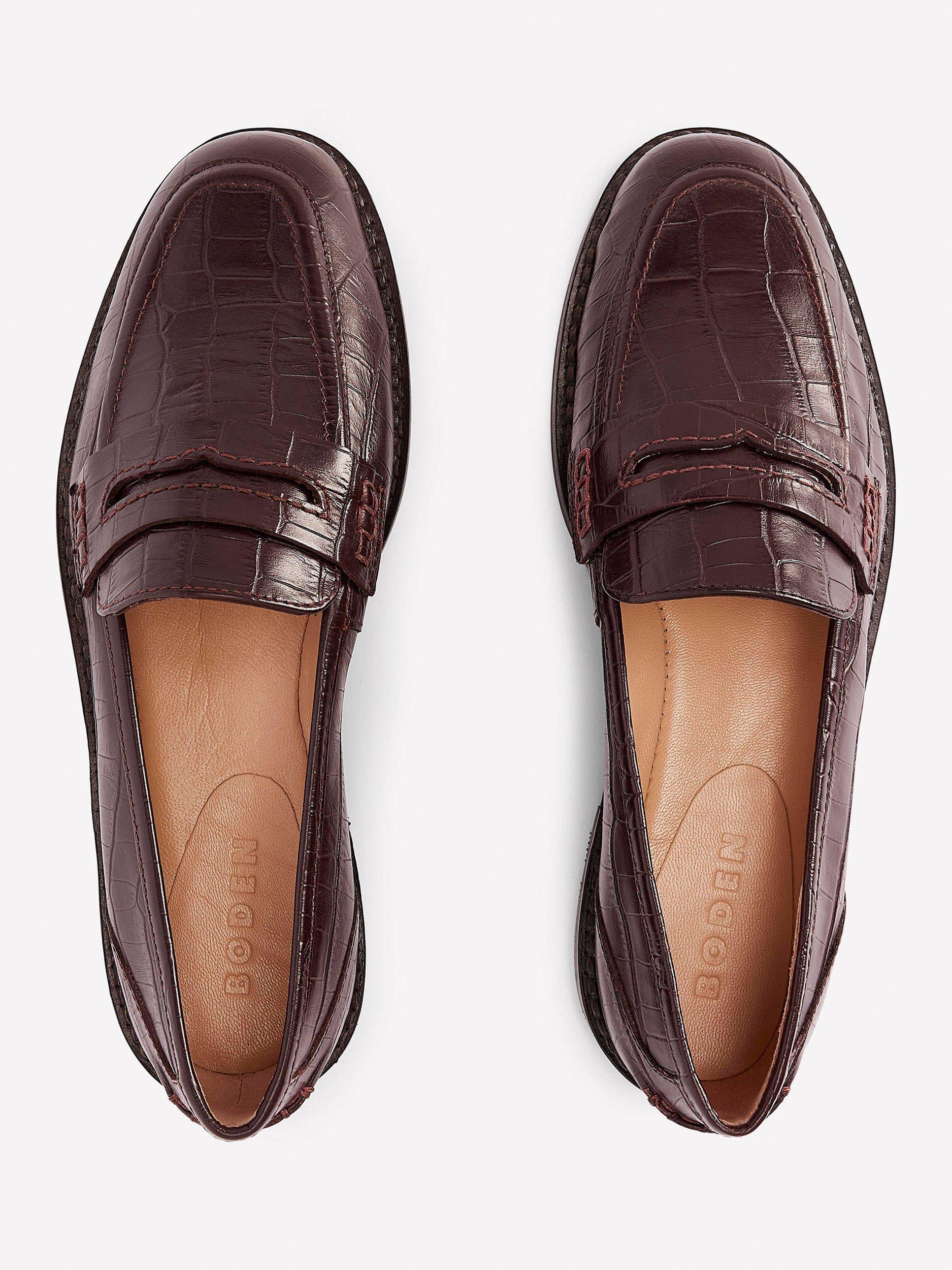 Product image 4 of 5, which shows Boden Nya Leather Loafers, Oxblood, 4