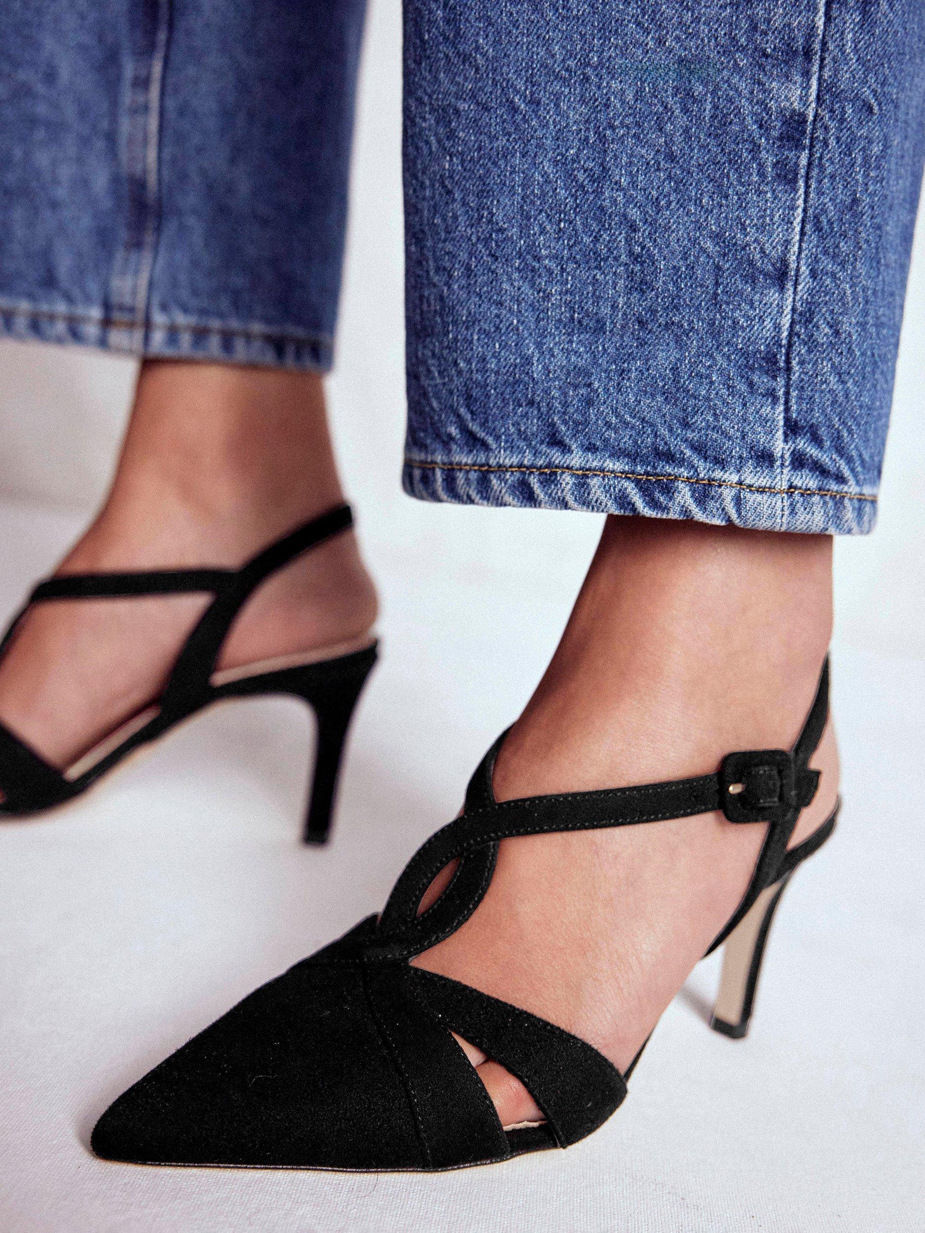 Product image 5 of 5, which shows Boden Interlock Suede Court Shoes, Black, 7