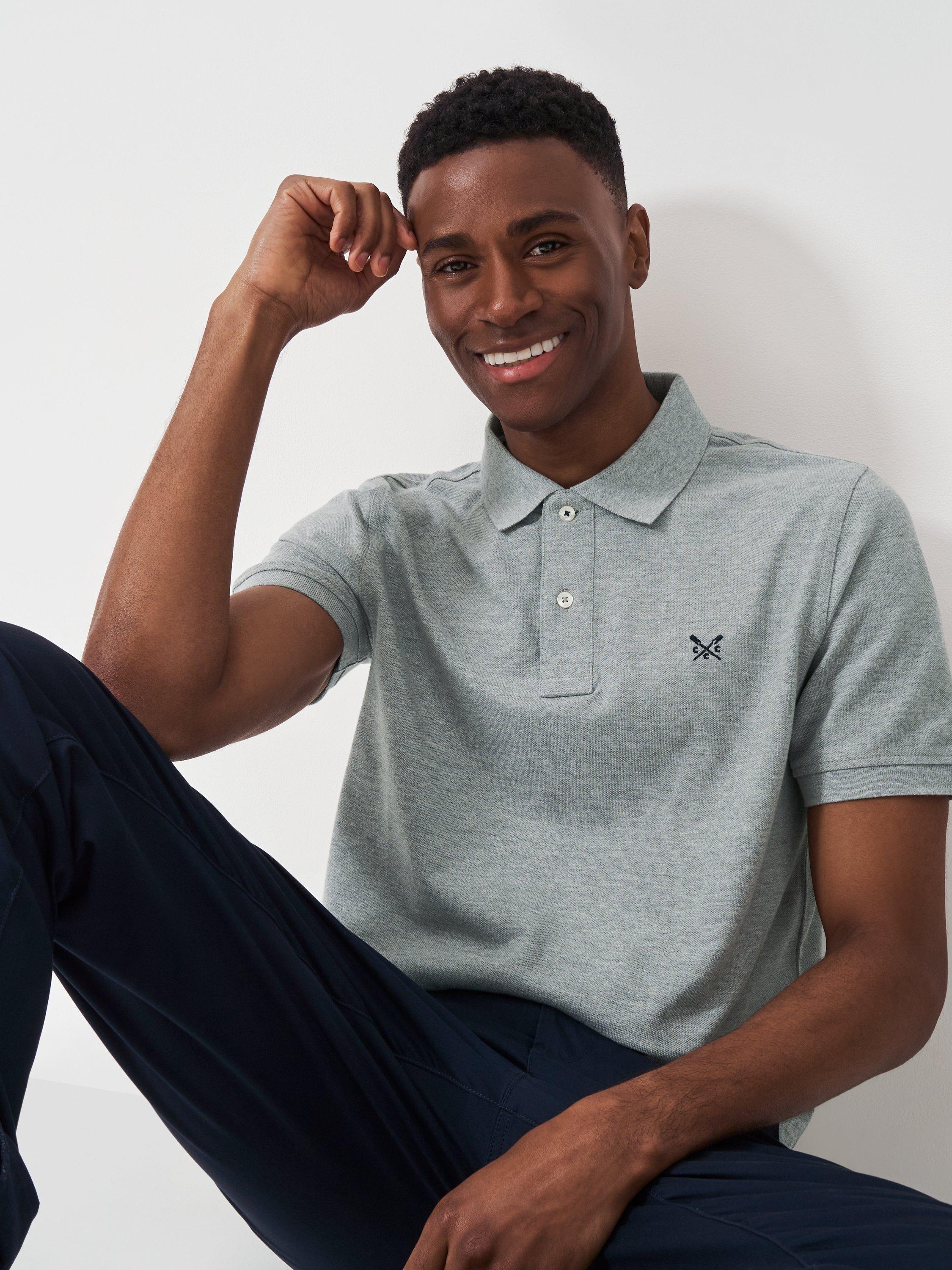 Product image 1 of 5, which shows Crew Clothing Polo Shirt, Graphite Grey, L