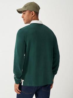 Crew Clothing Embroidered Crest Rugby Shirt, Bottle Green/Multi - view 2, Bottle Green/Multi