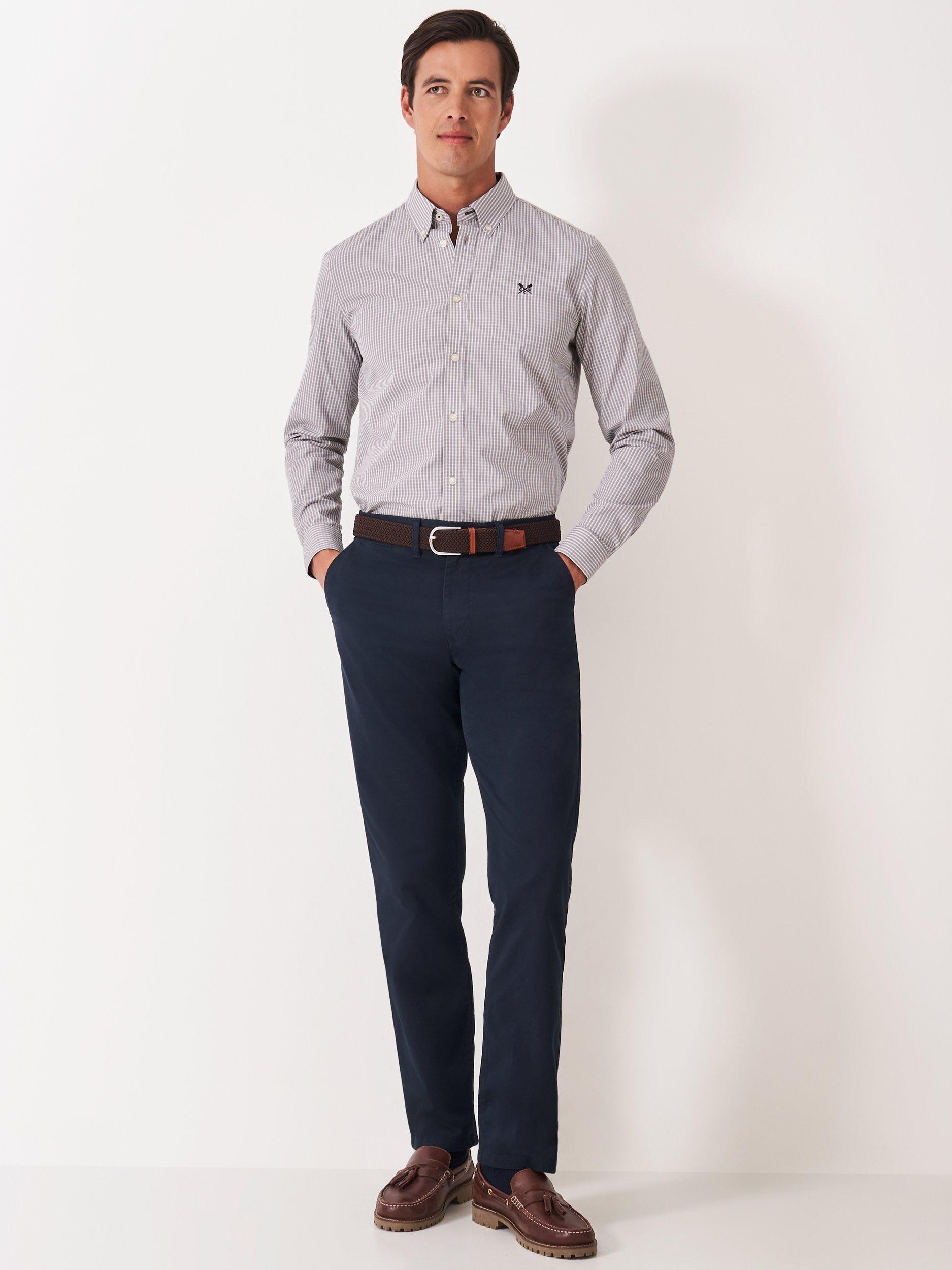 Product image 3 of 5, which shows Crew Clothing Cotton Slim Fit Check Shirt, Graphite Grey, L