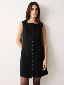 Jigsaw Square Neck Waistcoat Dress, Black, Black