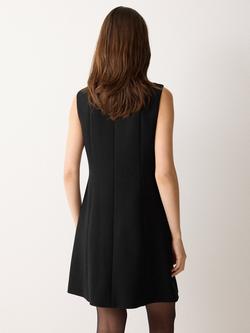 Jigsaw Square Neck Waistcoat Dress, Black - view 2, Black