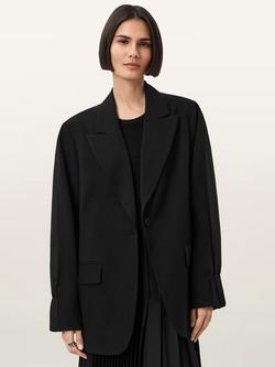 AllSaints Alassett Oversized Blazer, Black - view 2, Black
