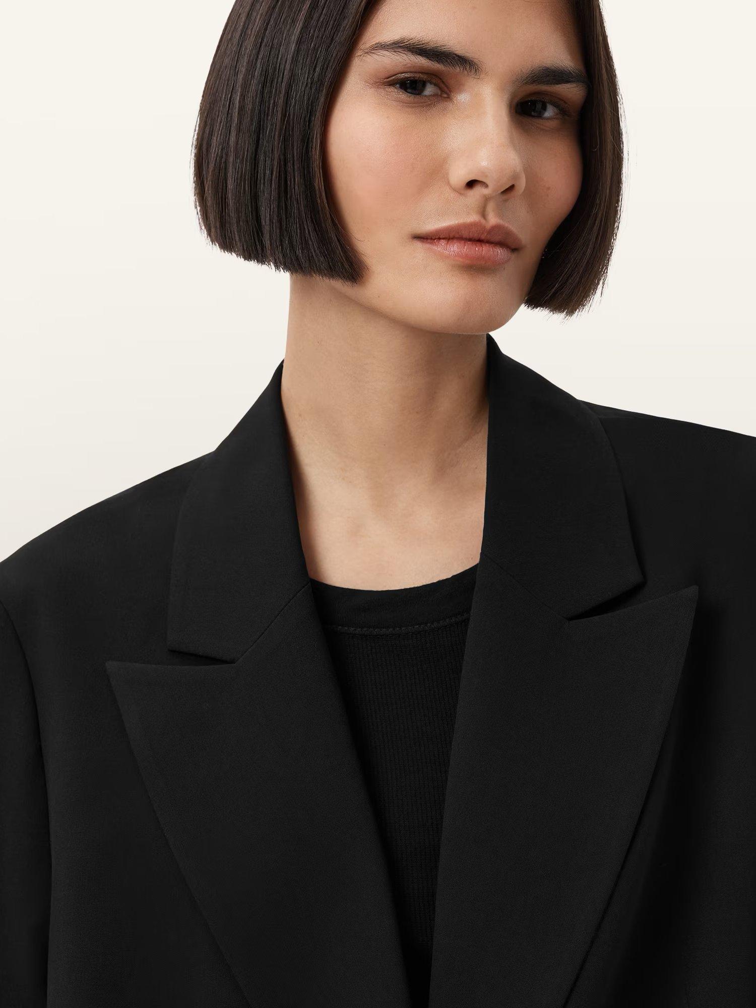 Product image 6 of 6, which shows AllSaints Alassett Oversized Blazer, Black, 10
