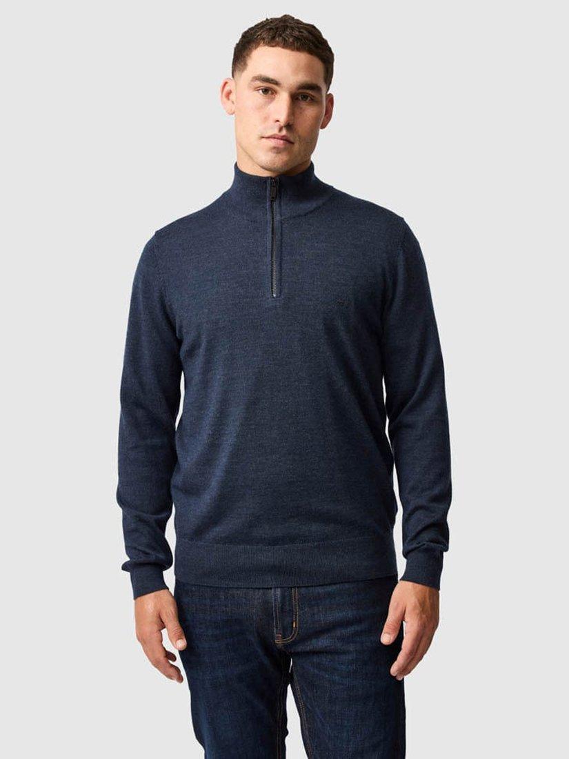 Product image 1 of 11, which shows Rodd & Gunn Nobles Zip-Neck Sweatshirt, Midnight, XS