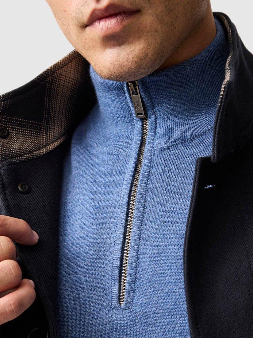 Product image 6 of 6, which shows Rodd & Gunn Nobles Zip-Neck Sweatshirt, Ocean, XS