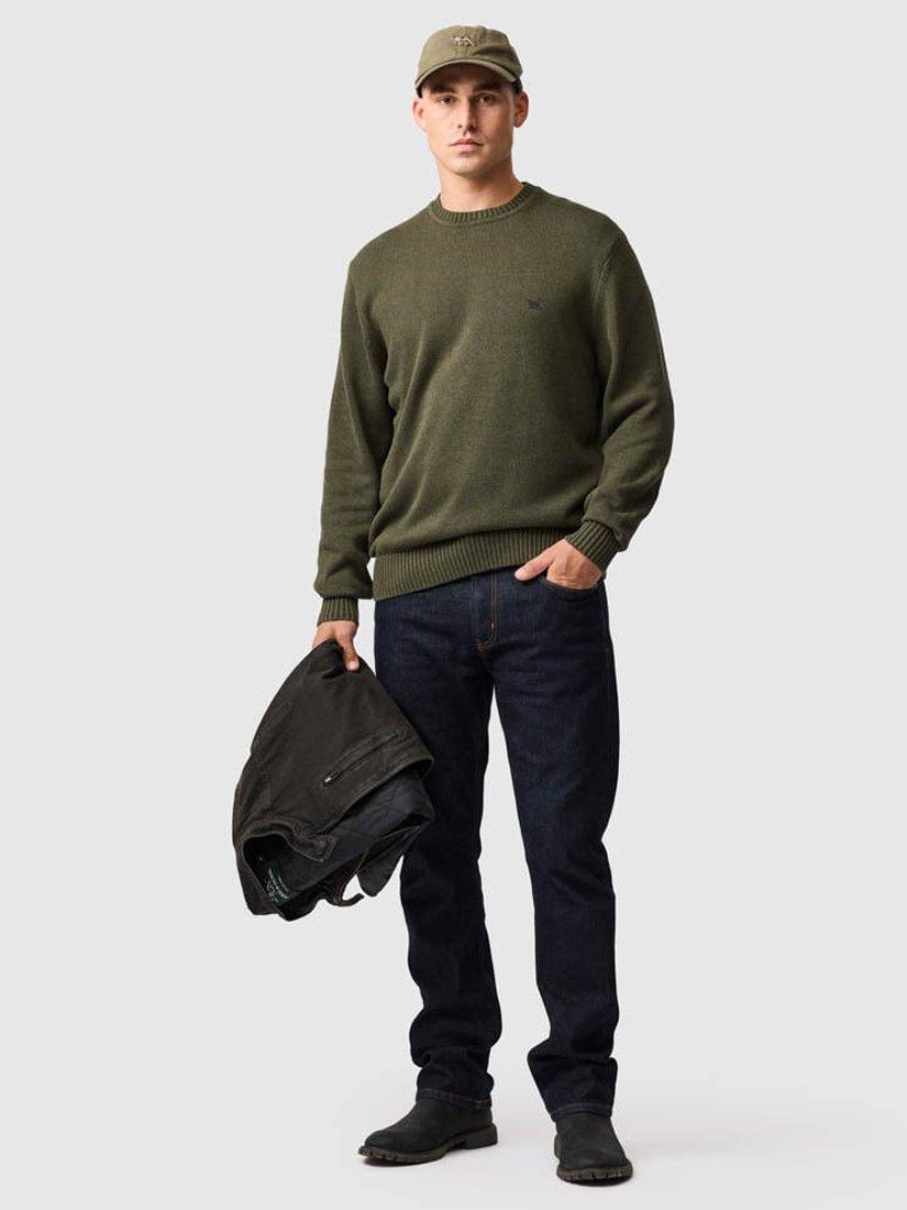 Product image 2 of 4, which shows Rodd & Gunn Gunn Cotton Crew Knit Jumper, Loden, L