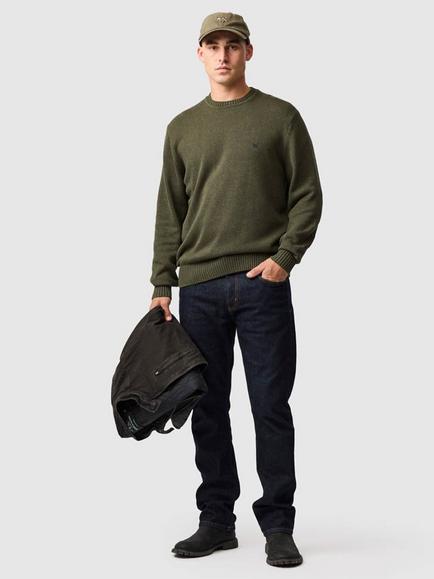 Rodd & Gunn Gunn Knitted Cotton Crew Neck Jumper - view 2, Loden