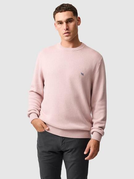 Rodd & Gunn Gunn Knitted Cotton Crew Neck Jumper, Magnolia