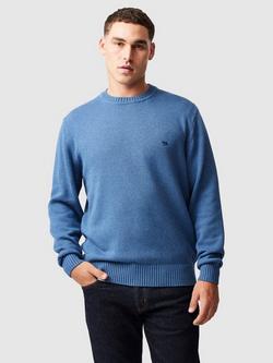 Rodd & Gunn Gunn Knitted Cotton Crew Neck Jumper, Topaz