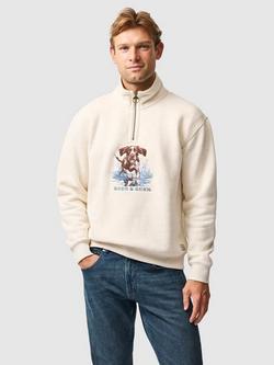 Rodd & Gunn Gunner Cotton Blend Quarter Zip Track Sweater, Oat