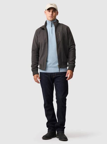 Rodd & Gunn Merrick Bay Knitted Cotton Quarter Zip Neck Jumper - view 2, Glacier