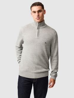 Rodd & Gunn Merrick Bay Knitted Cotton Quarter Zip Neck Jumper, Marble
