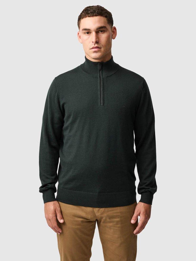 Product image 1 of 6, which shows Rodd & Gunn Nobles Zip-Neck Sweatshirt, Forest, XS