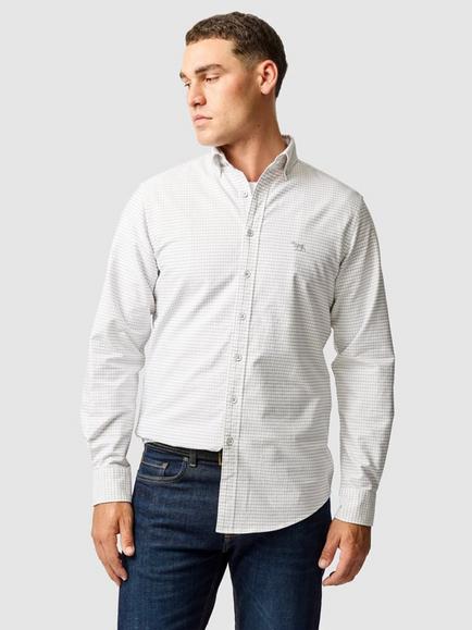 Rodd & Gunn Cotton Slim Fit Check Oxford Shirt, Pebble