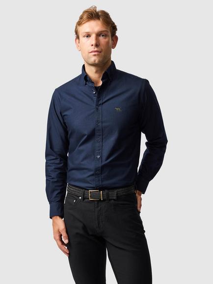 Rodd & Gunn Oxford Cotton Sports Fit Long Sleeve Shirt, Eclipse