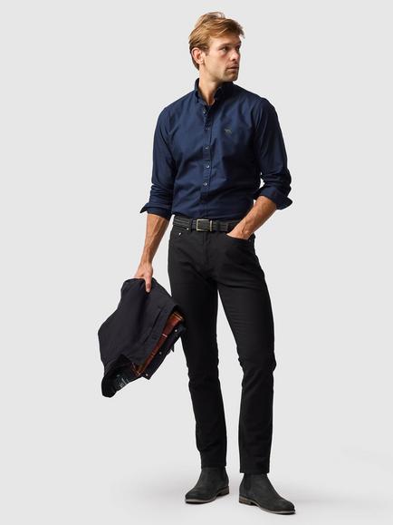 Rodd & Gunn Oxford Cotton Sports Fit Long Sleeve Shirt - view 2, Eclipse