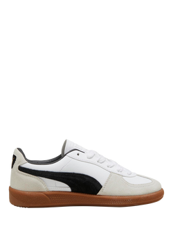 PUMA Kids' Palermo Leather Blend Trainers, White/Multi, White/Multi