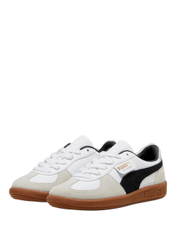 PUMA Kids' Palermo Leather Blend Trainers, White/Multi - view 2, White/Multi