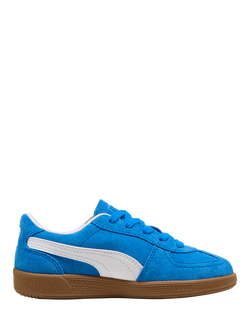 PUMA Kids' Palermo Leather Blend Trainers, Blue/White, Blue/White