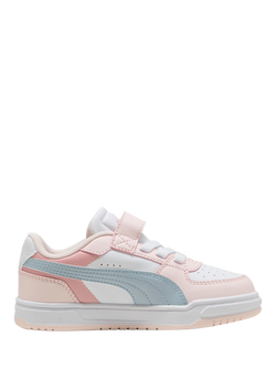 PUMA Kids' Caven III Leather Trainers, Pink/Multi, Pink/Multi