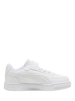 PUMA Kids' Caven III Leather Trainers, White, White