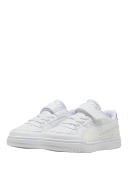 PUMA Kids' Caven III Leather Trainers, White - view 2, White