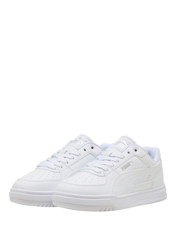PUMA Kids' Caven III Leather Trainers, White - view 2, White