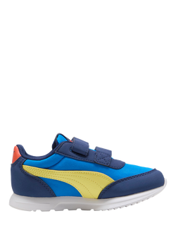PUMA Kids' R78 Lightwind Leather Blend Trainers, Blue/Multi, Blue/Multi