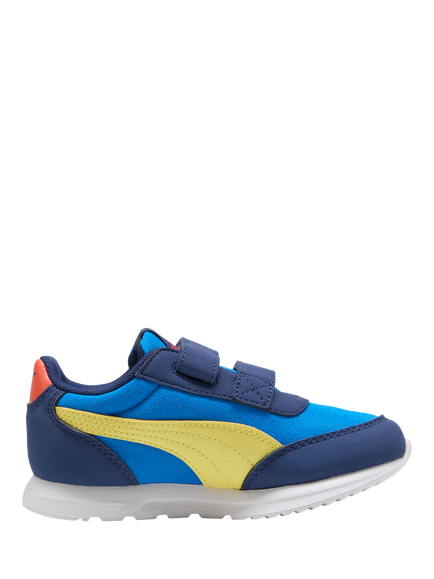 PUMA Kids' R78 Lightwind Leather Blend Trainers, Blue/Multi, Blue/Multi