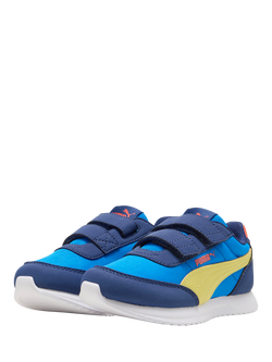 PUMA Kids' R78 Lightwind Leather Blend Trainers, Blue/Multi - view 2, Blue/Multi