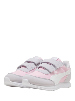 PUMA Kids' R78 Lightwind Leather Blend Trainers, Pearl/Pink/White - view 2, Pearl/Pink/White