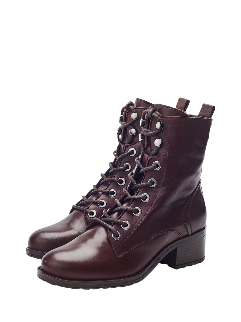 Product image 2 of 4, which shows Moda in Pelle Bezzy Leather Ankle Boots, Dark Brown, 3