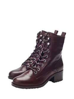 Moda in Pelle Bezzy Leather Ankle Boots - view 2, Dark Brown
