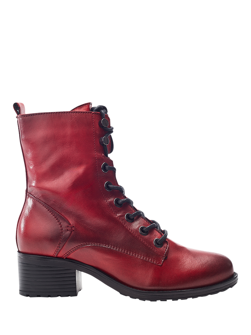 Product image 1 of 4, which shows Moda in Pelle Bezzy Leather Ankle Boots, Dark Red, 3