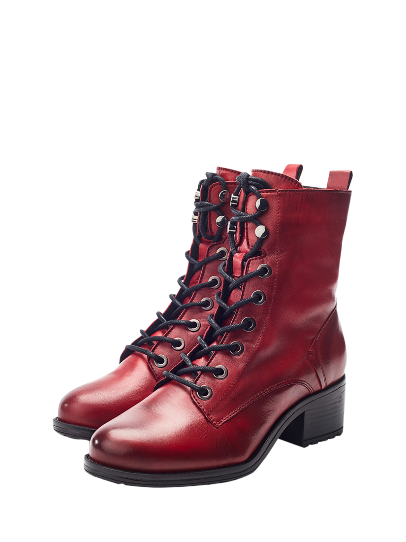 Product image 2 of 4, which shows Moda in Pelle Bezzy Leather Ankle Boots, Dark Red, 3