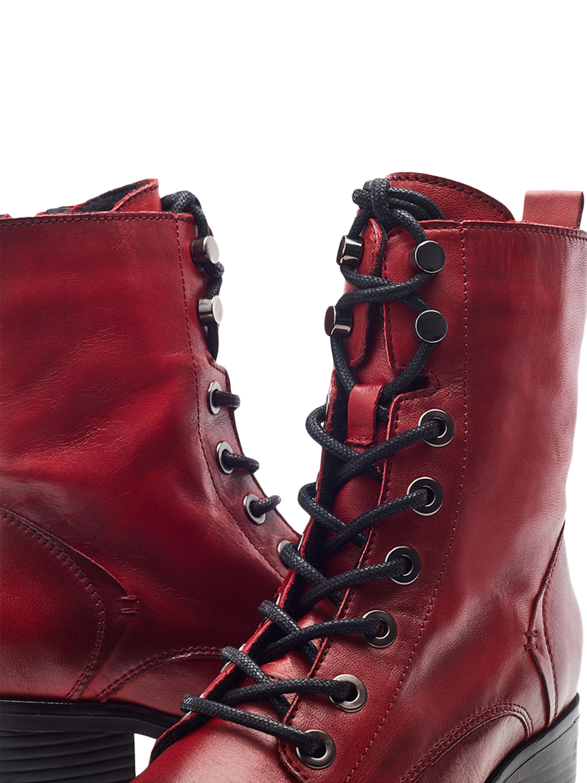 Product image 3 of 4, which shows Moda in Pelle Bezzy Leather Ankle Boots, Dark Red, 3