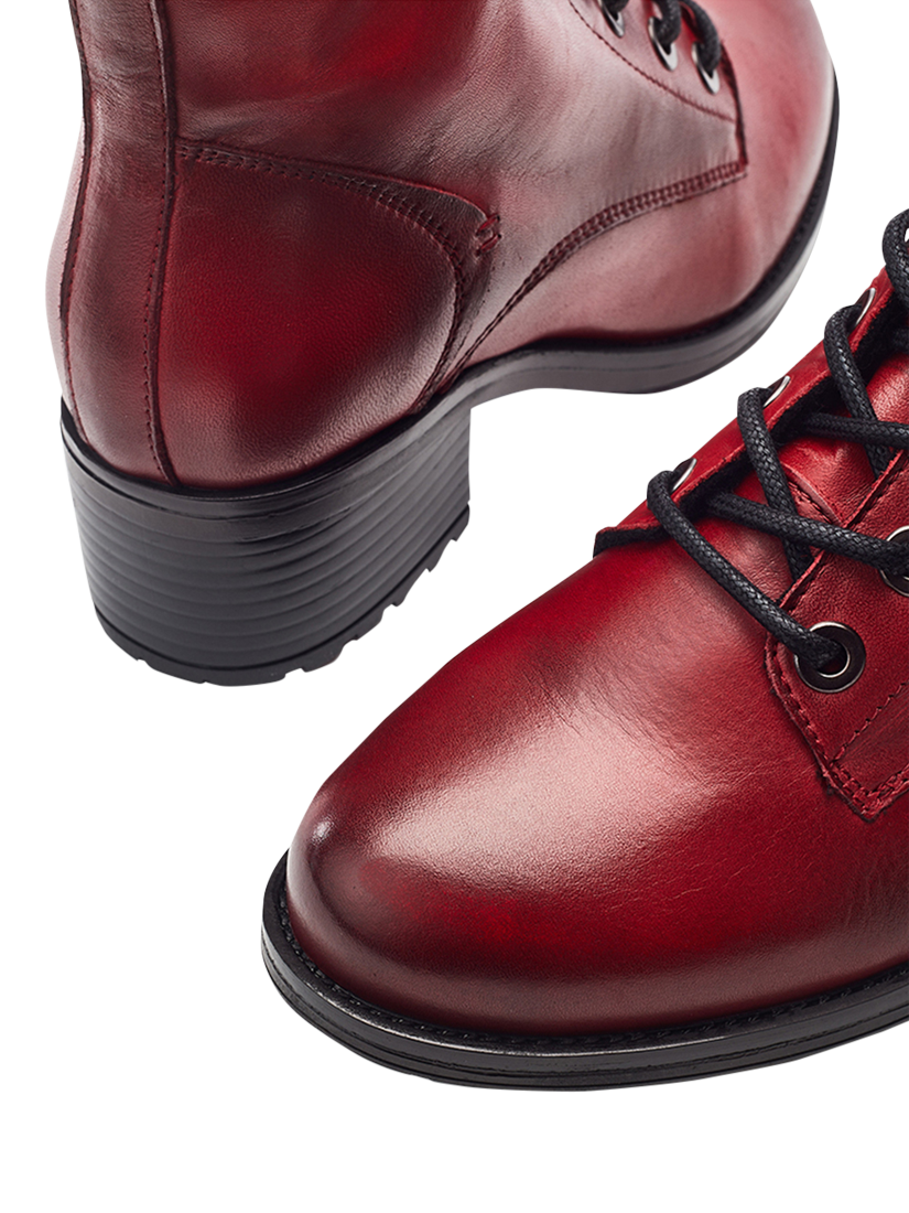 Product image 4 of 4, which shows Moda in Pelle Bezzy Leather Ankle Boots, Dark Red, 3