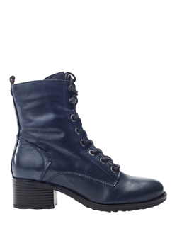 Moda in Pelle Bezzy Leather Ankle Boots, Navy