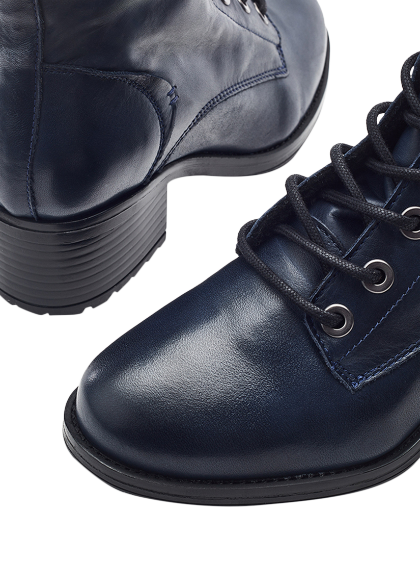 Product image 4 of 4, which shows Moda in Pelle Bezzy Leather Ankle Boots, Navy, 3