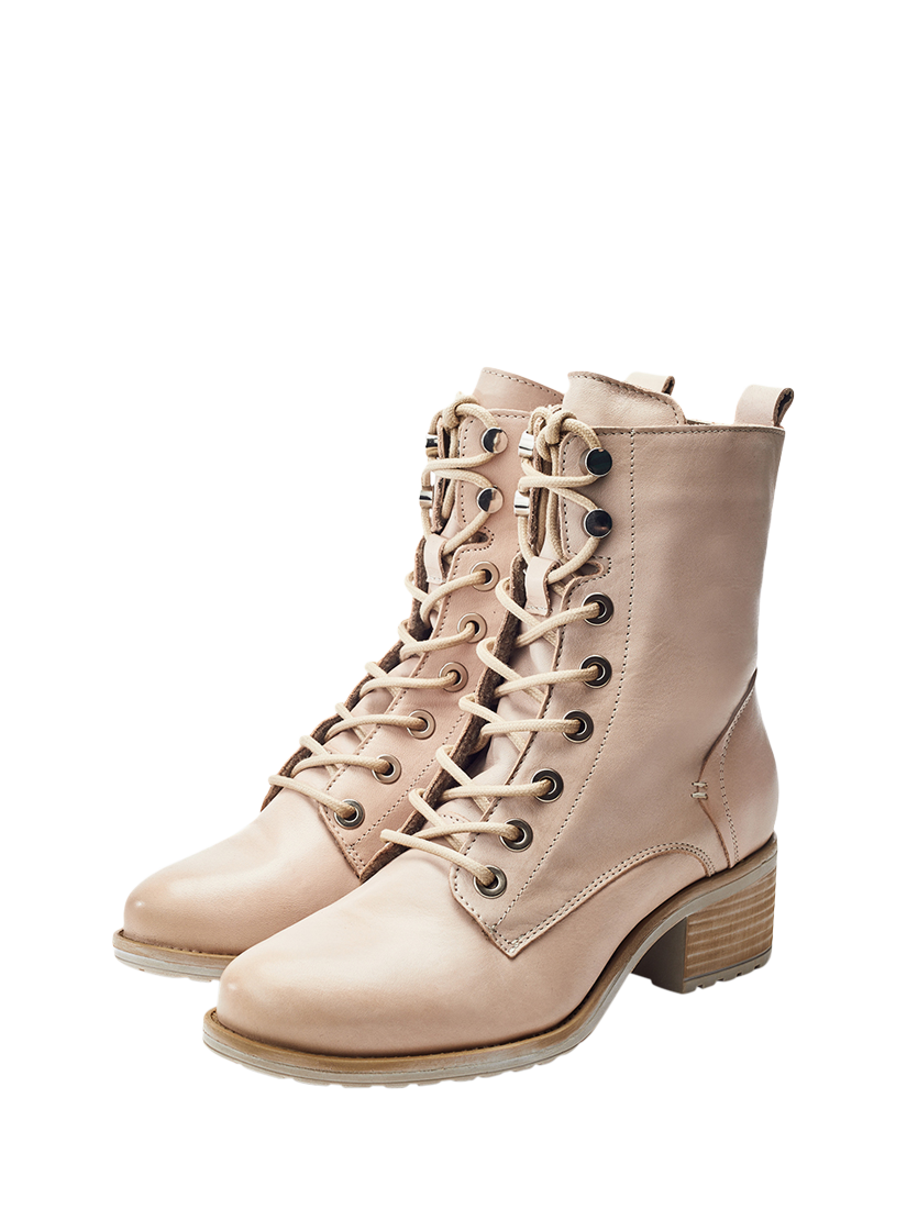 Product image 2 of 4, which shows Moda in Pelle Bezzy Leather Ankle Boots, Cream, 3