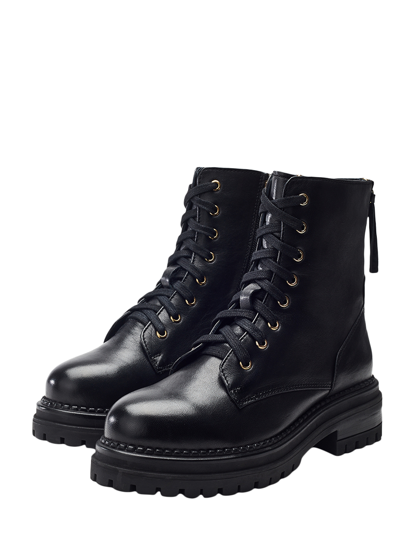 Product image 2 of 4, which shows Moda in Pelle Onnay Leather Ankle Boots, Black, 3