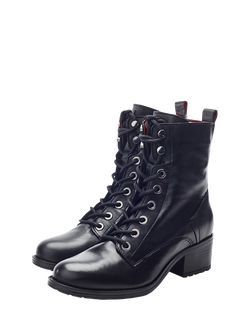 Moda in Pelle Bezzy Leather Ankle Boots - view 2, Black