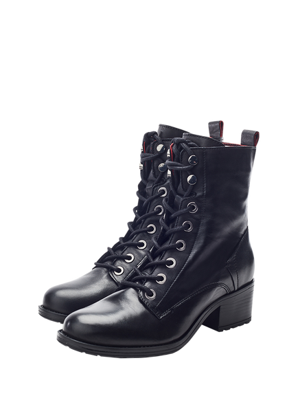 Moda in Pelle Bezzy Leather Ankle Boots - view 2, Black