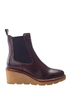 Moda in Pelle Audyn Leather Wedge Heel Ankle Boots, Dark Brown, Dark Brown